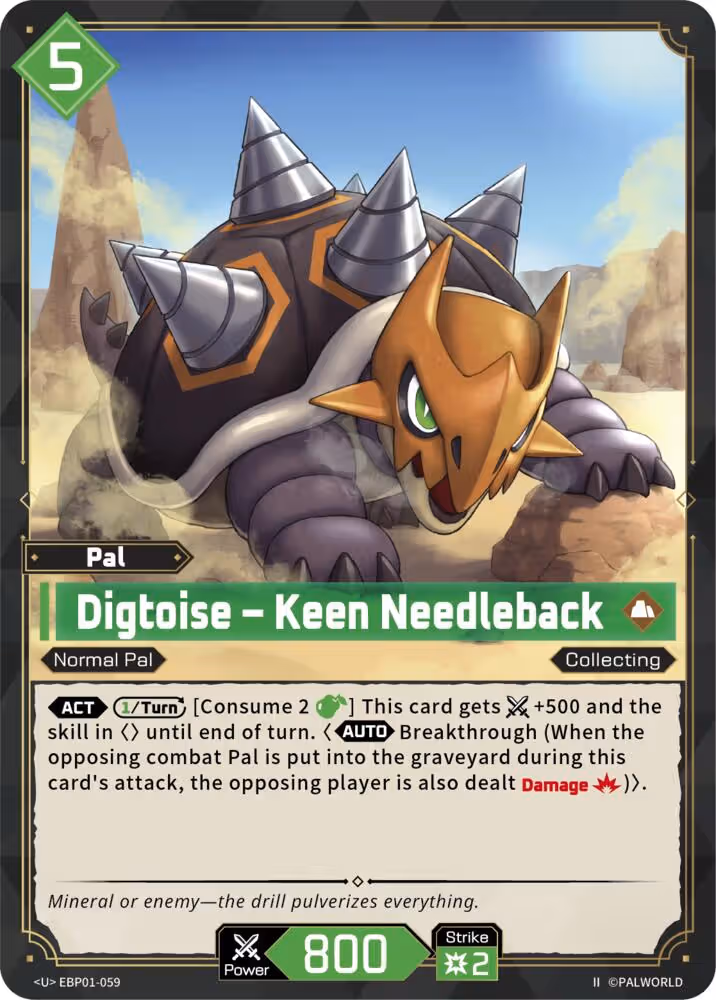 Digtoise - Keen Needleback U EBP01-059 2nd Edition Palworld card