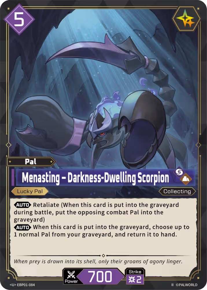 Menasting - Darkness-Dwelling Scorpion U EBP01-084 2nd Edition Palworld card